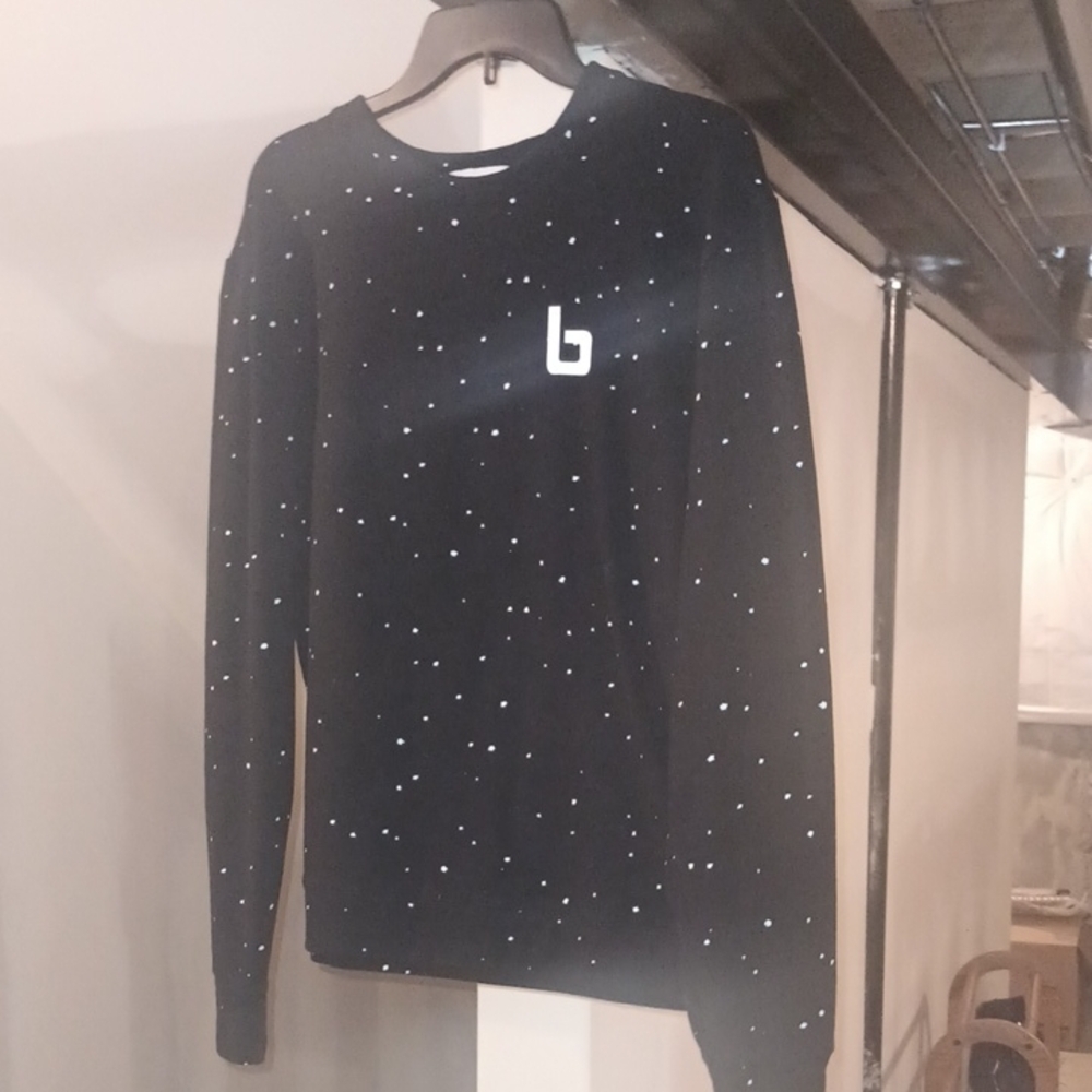 Black Speckled Sweatshirt with Logo